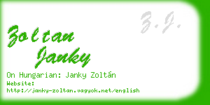 zoltan janky business card