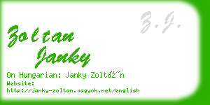 zoltan janky business card